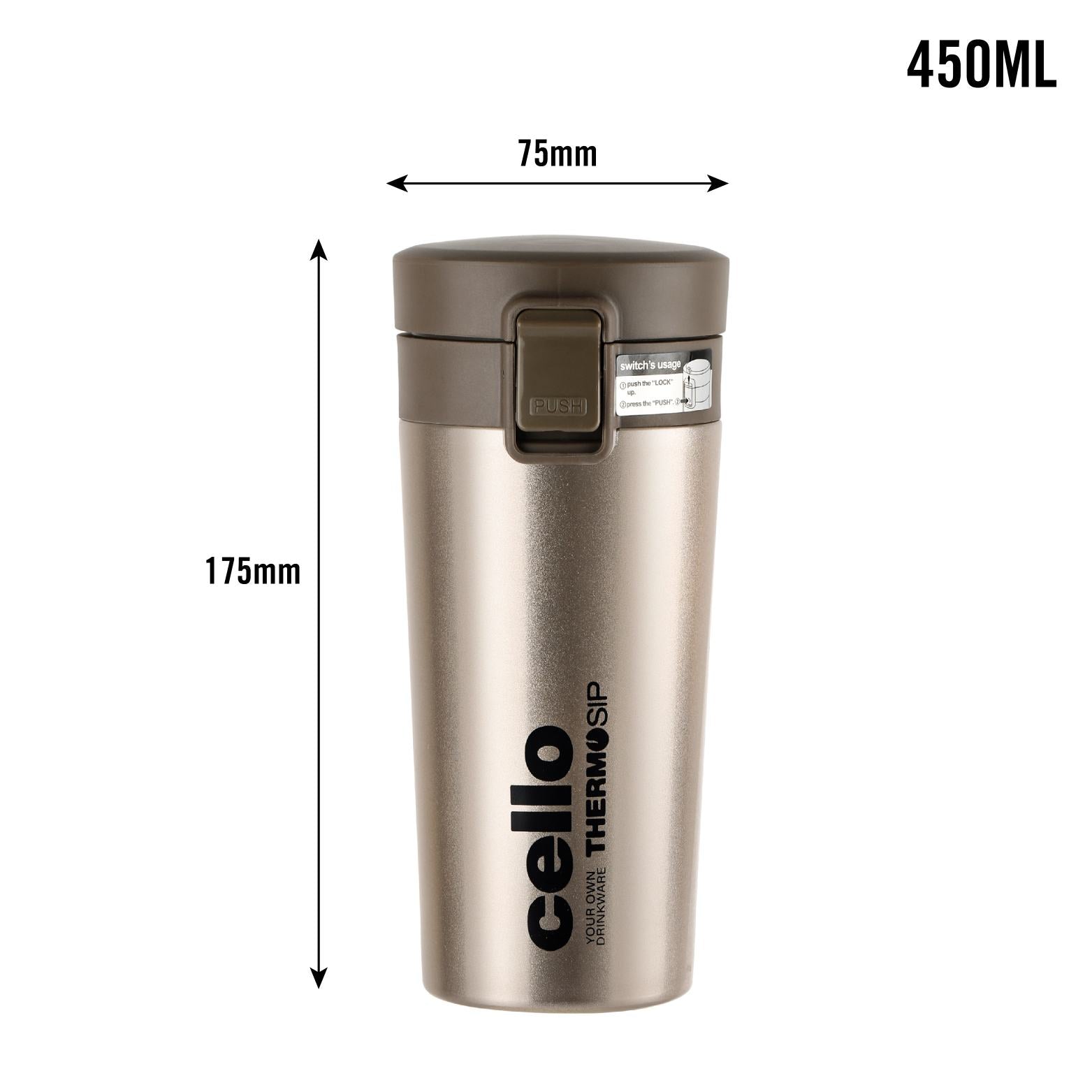 Monty Flask, Vacusteel Water Bottle, 450ml / 450ml