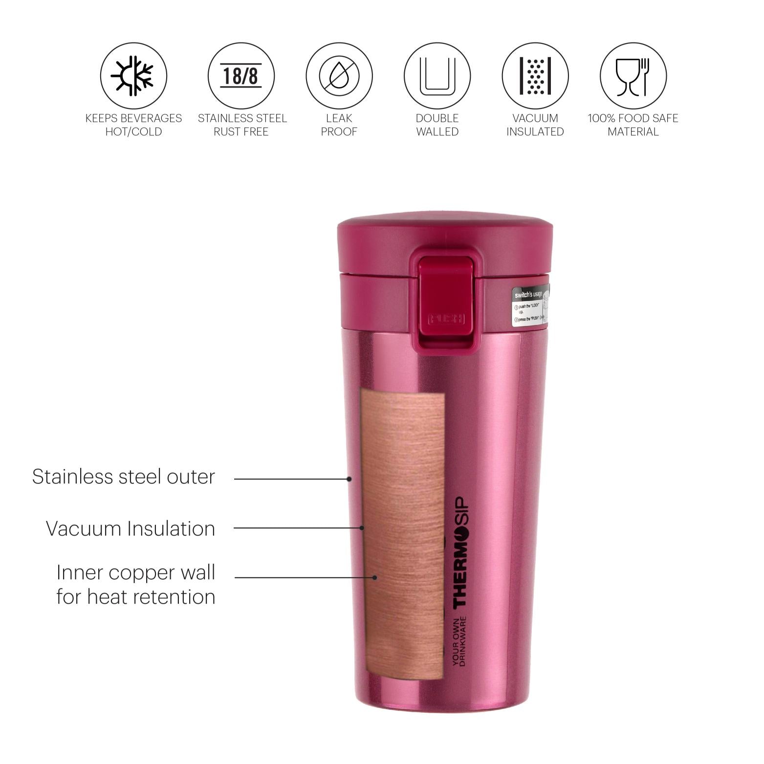 Monty Flask, Vacusteel Water Bottle / 450ml