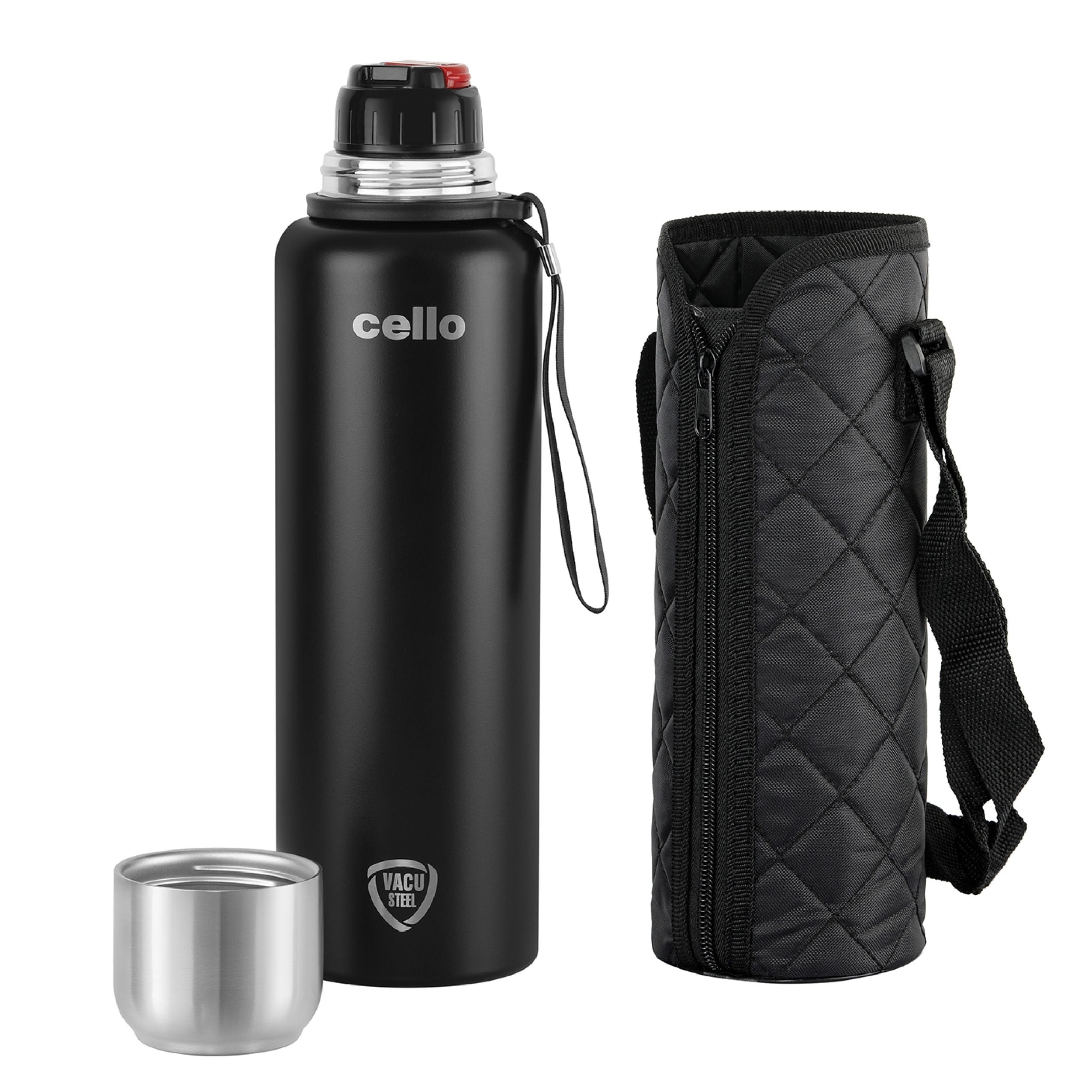 Duro Flip Flask, Vacusteel Water Bottle with Thermal Jacket, 1500ml / 1500ml