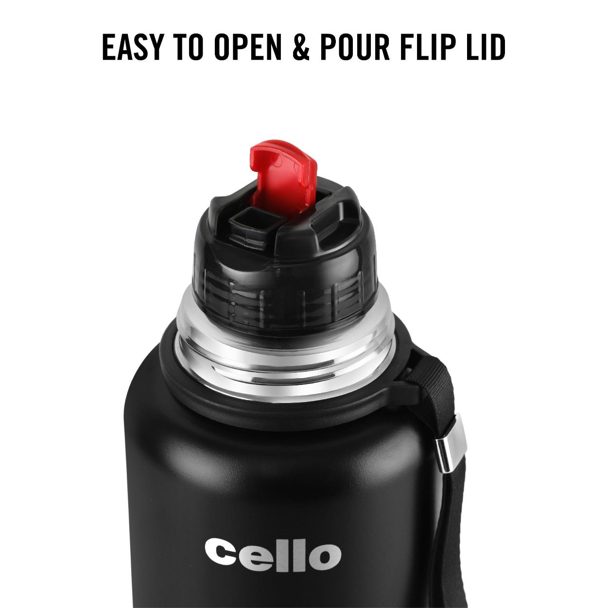 Duro Flip Flask, Vacusteel Water Bottle with Thermal Jacket, 1500ml / 1500ml