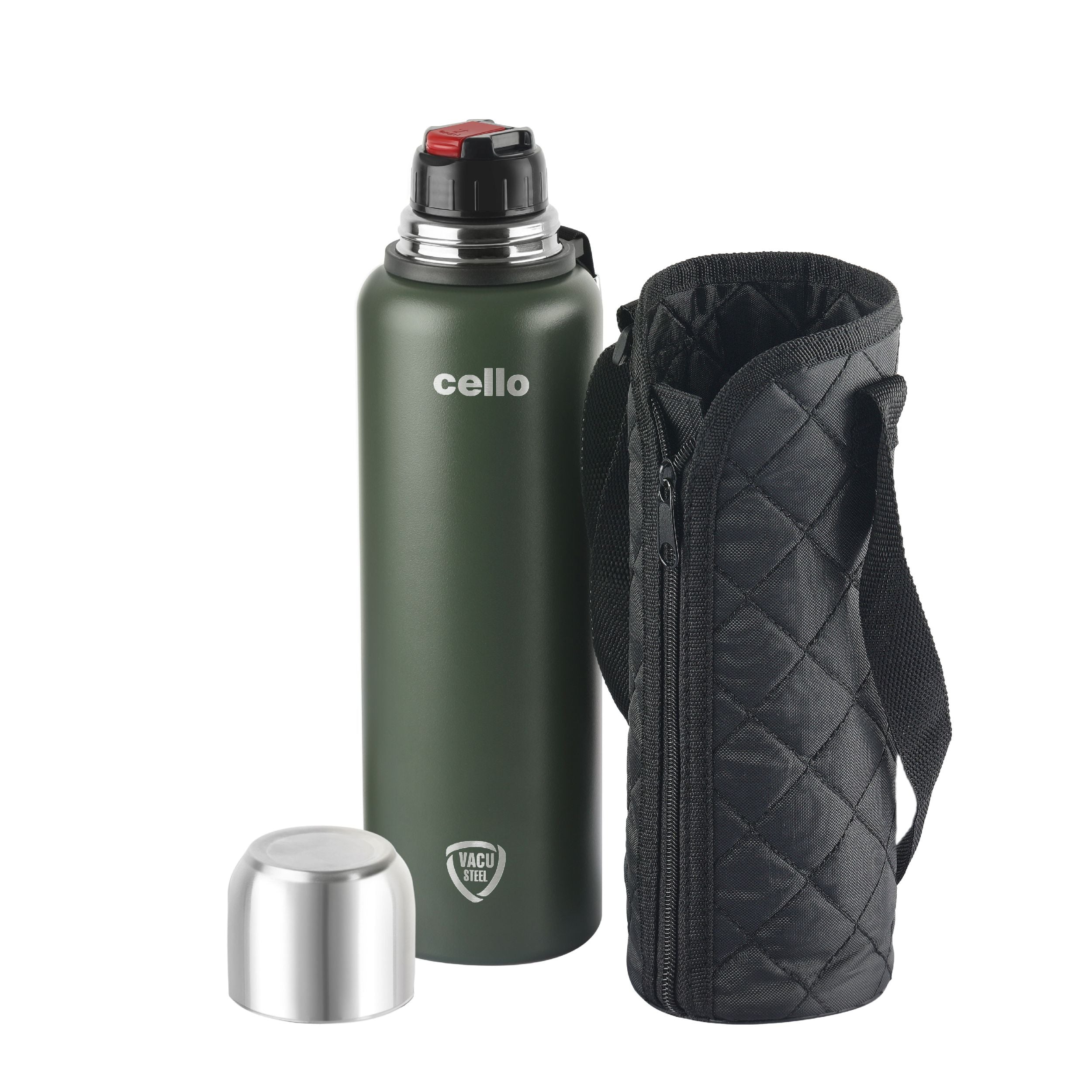 Duro Flip Flask, Vacusteel Water Bottle with Thermal Jacket, 1500ml / 1500ml