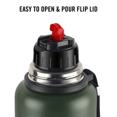 Duro Flip Flask, Vacusteel Water Bottle with Thermal Jacket, 1500ml / 1500ml