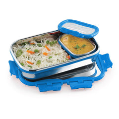 Click It Stainless Steel Lunch Box, Medium Blue / 2 Piece / Medium