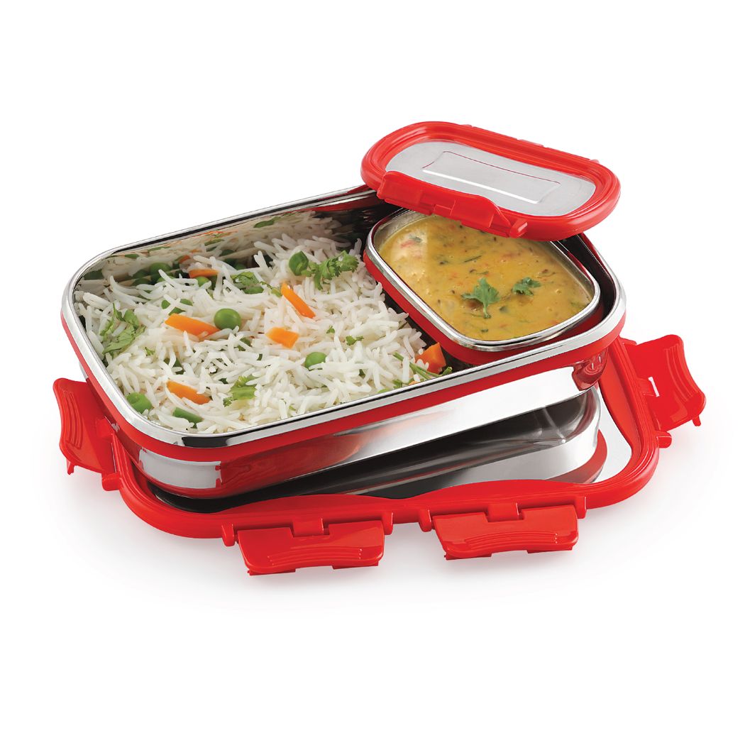 Click It Stainless Steel Lunch Box, Medium / 2 Piece