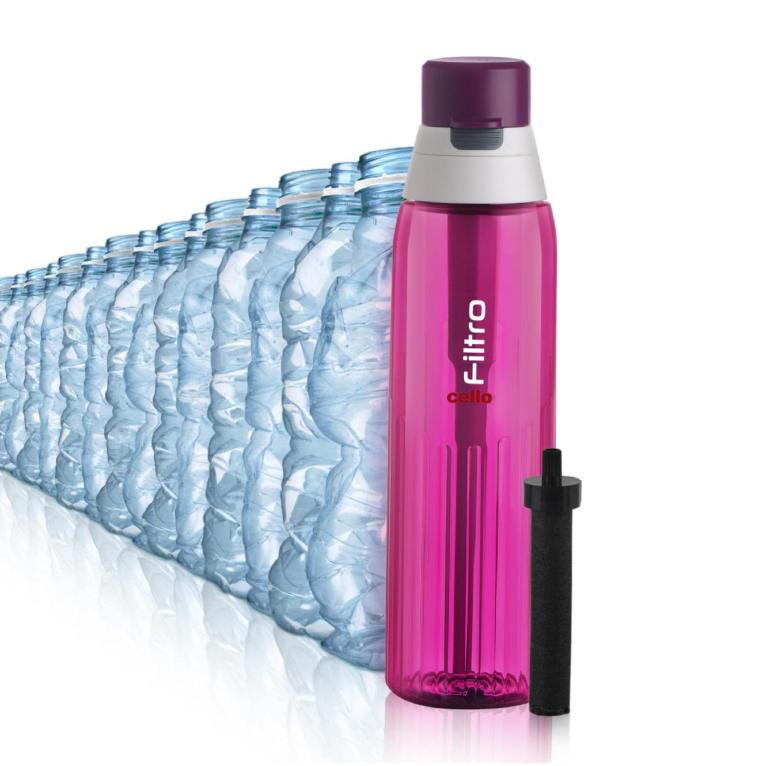 Pink|Filtro Water Bottle With Activated Carbon Filter, 1000ml / 1000ml