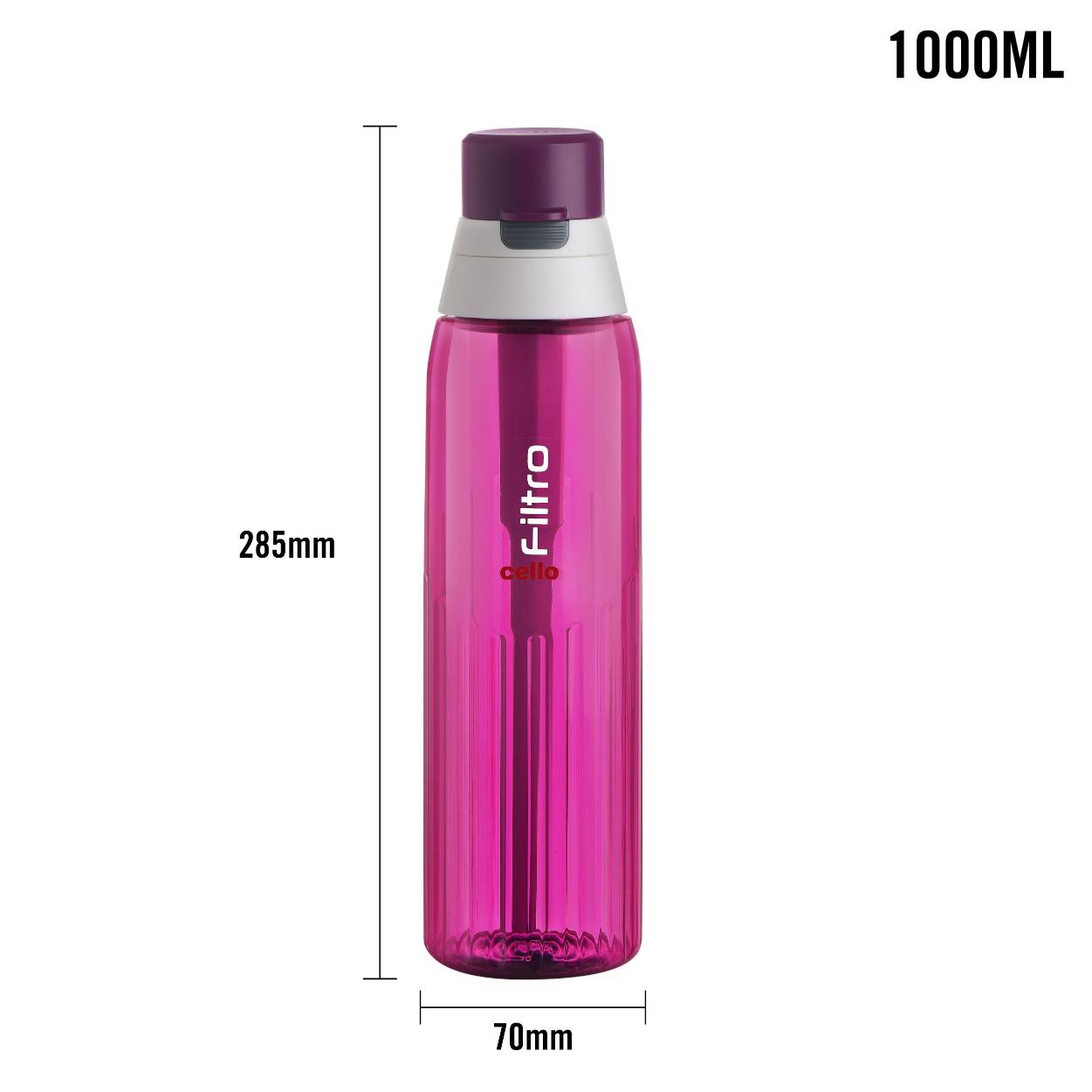 Filtro Water Bottle With Activated Carbon Filter, 1000ml Pink / 1000ml