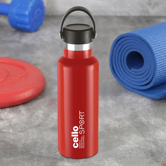 Red|Aqua Bliss Flask, Vacusteel Water Bottle, 600ml / 600ml