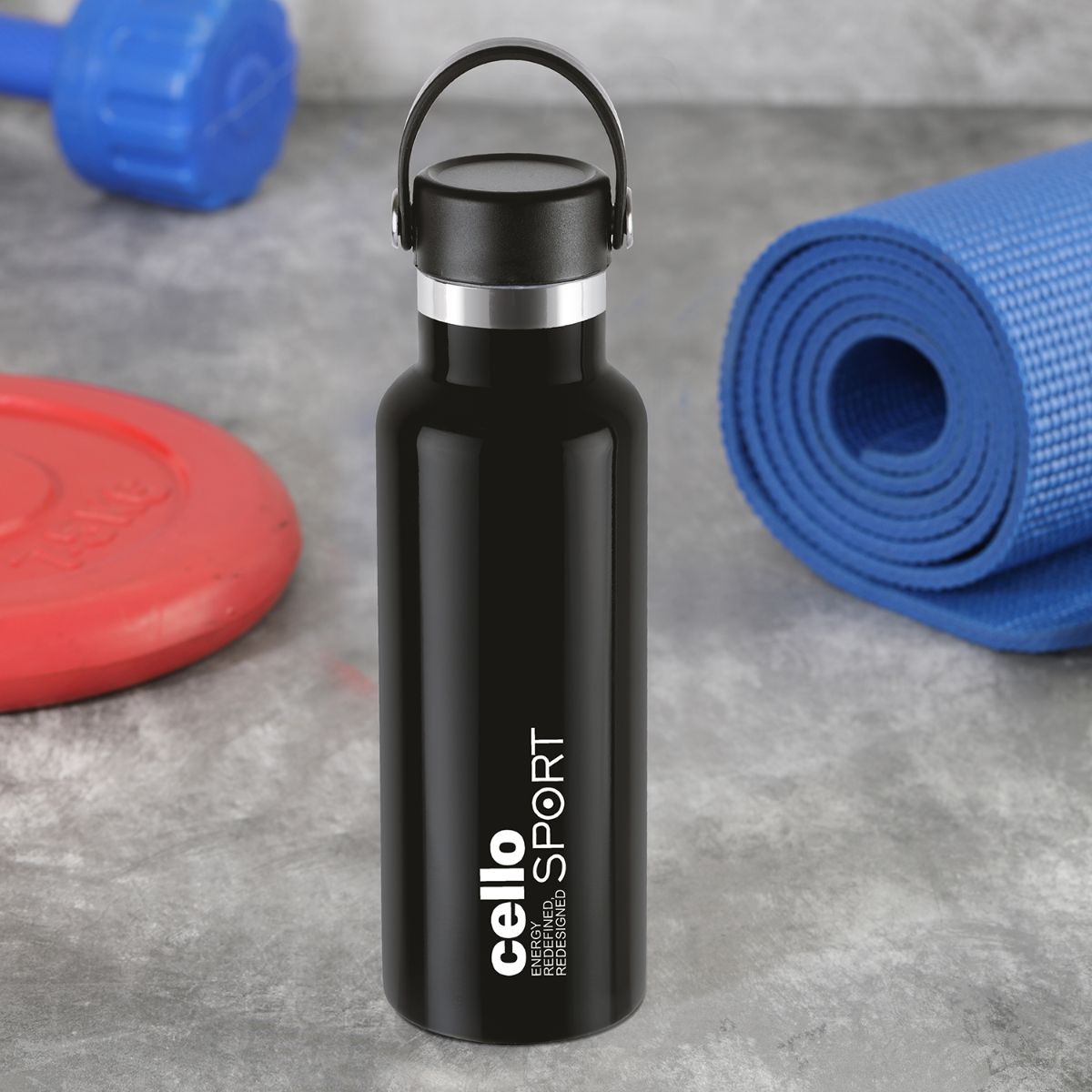 Black|Aqua Bliss Flask, Vacusteel Water Bottle / 600ml