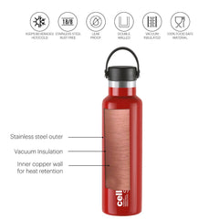 Aqua Bliss Flask, Vacusteel Water Bottle, 1100ml Red / 1100ml / 1 Piece