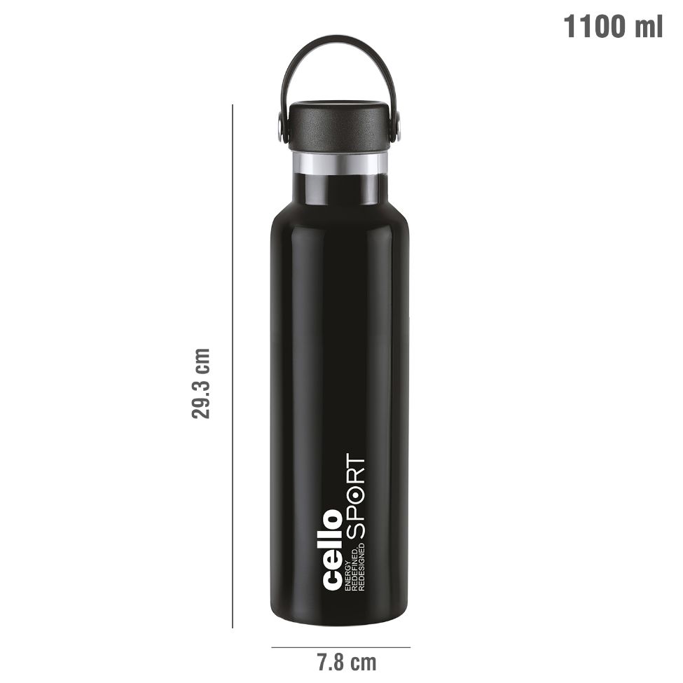 Aqua Bliss Flask, Vacusteel Water Bottle, 1100ml Black / 1100ml / 1 Piece