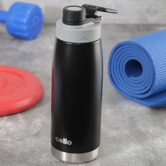 Black|Duro Sports, Vacusteel Water Bottle, 1100ml / 1100ml