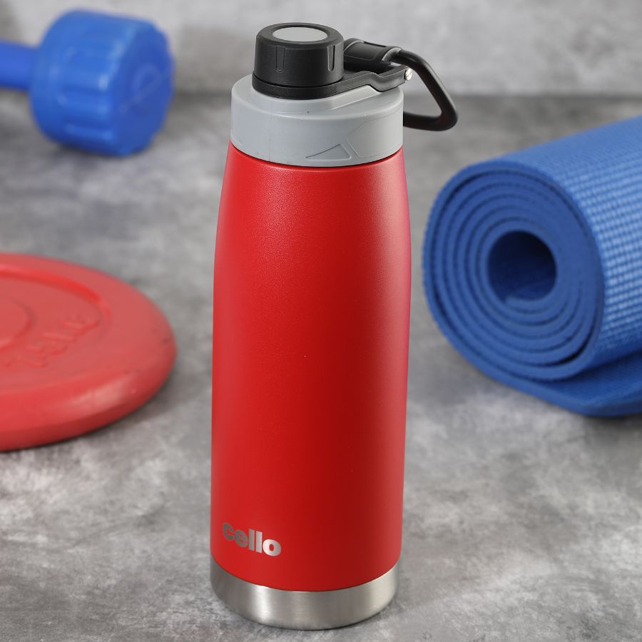 Red|Duro Sports, Vacusteel Water Bottle, 1100ml / 1100ml