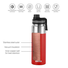 Duro Sprint Flask, Vacusteel Water Bottle, 850ml Red / 850ml / 1 Piece
