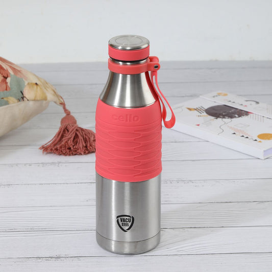 Red|Gripmax Flask, Vacusteel Water Bottle, 600ml / 600ml