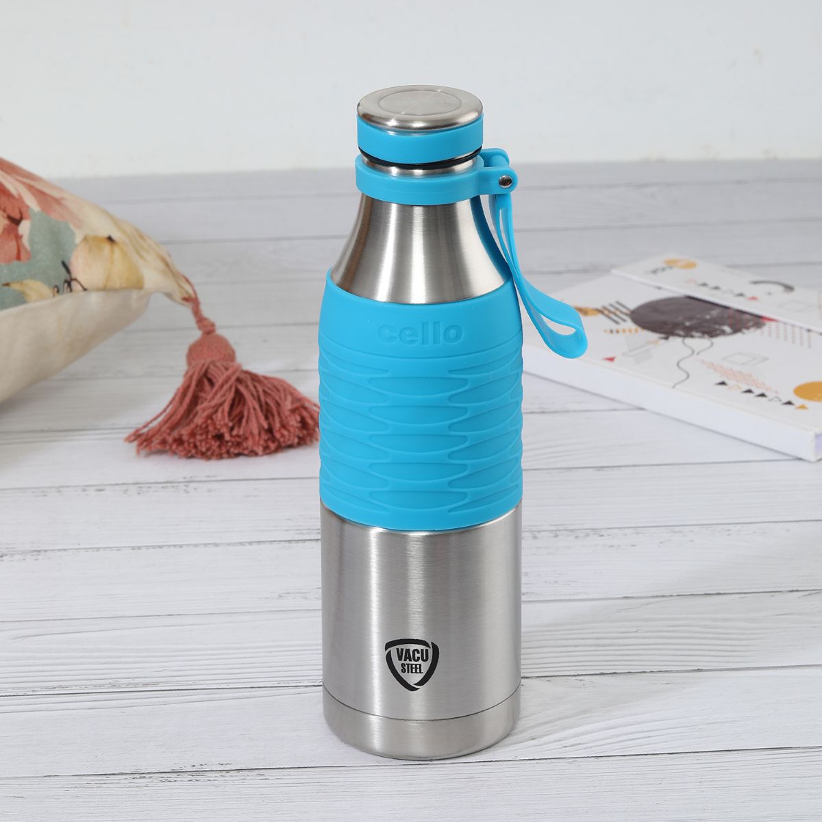 Blue|Gripmax Flask, Vacusteel Water Bottle, 600ml / 600ml