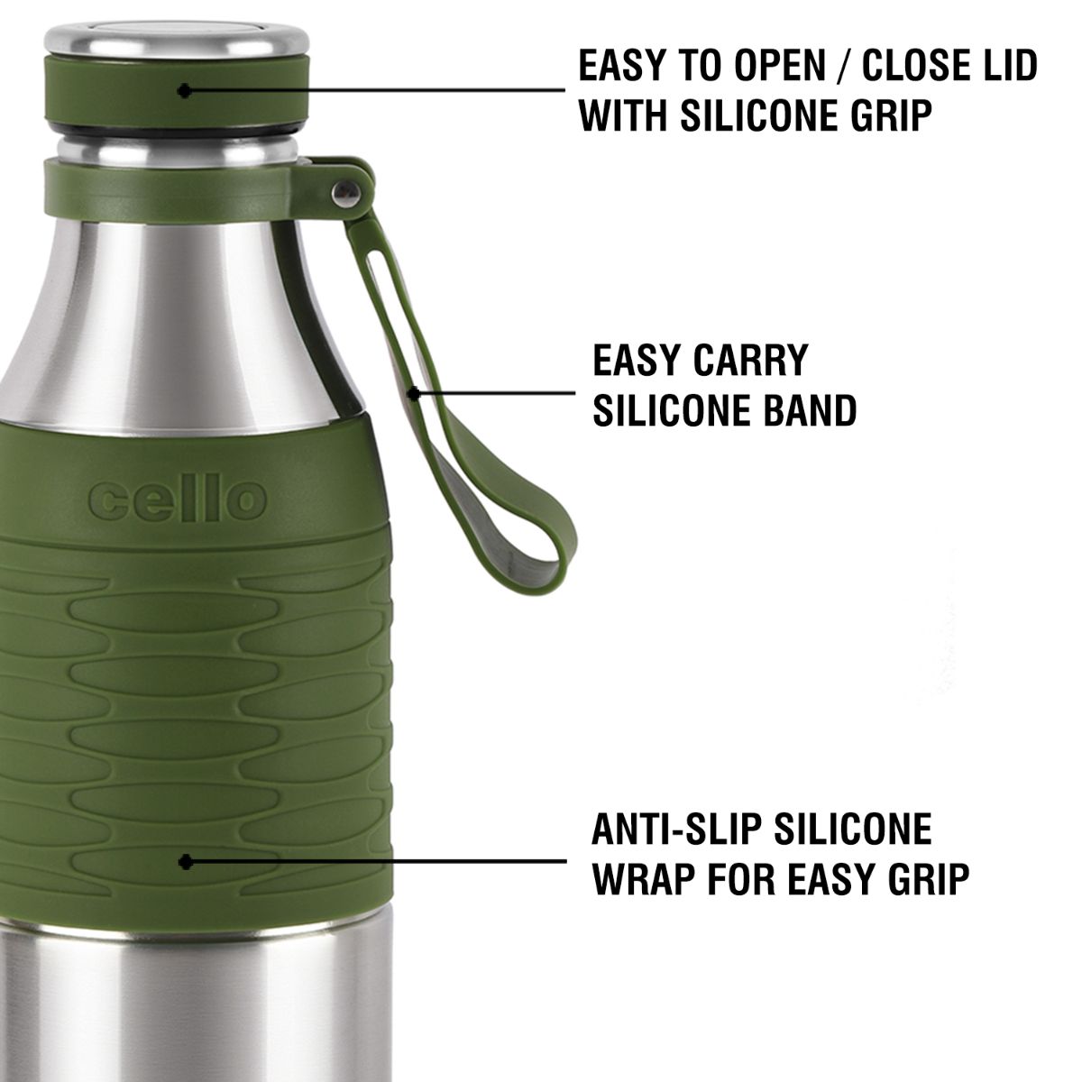Gripmax Flask, Vacusteel Water Bottle, 600ml / 600ml