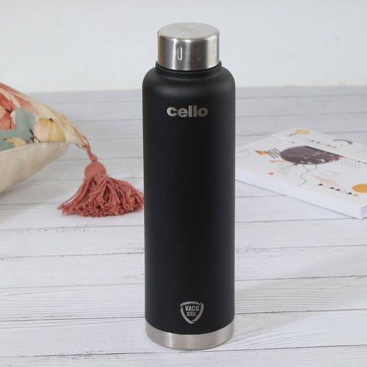 Black|Duro Top Flask, Vacusteel Water Bottle, 750ml / 750ml