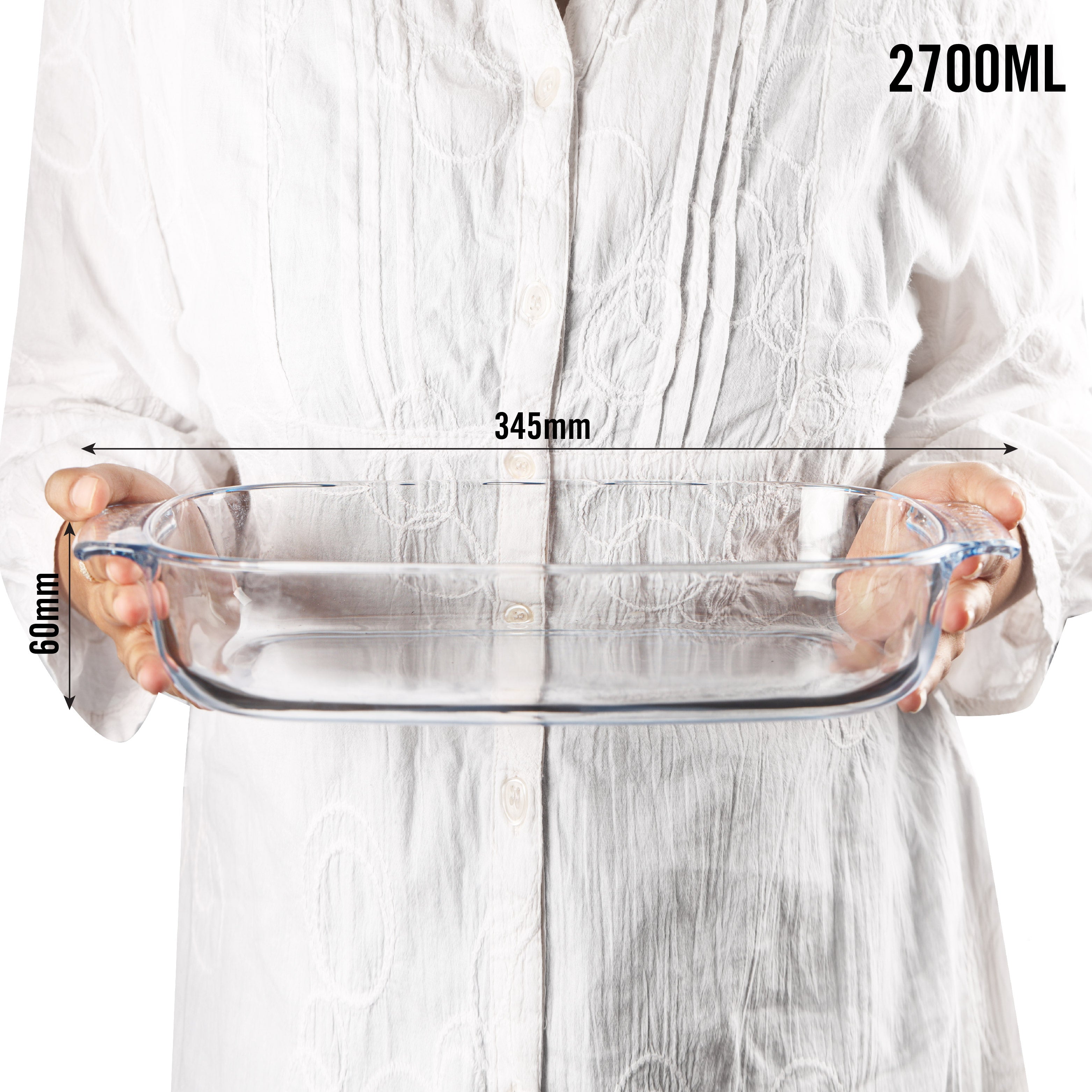 Giacinta Rectangle Glass Baking Dish, 2700ml Clear / 2700ml