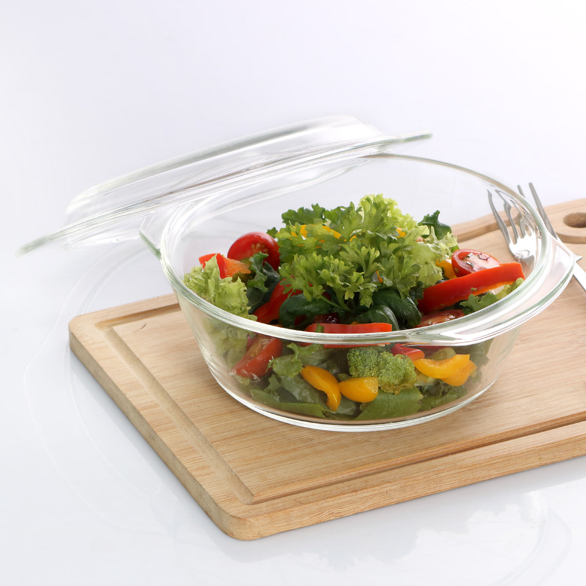 Clear|Angelica Round Casserole With Lid, 1100ml / 1100ml