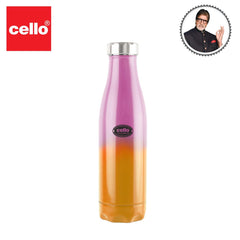 Colourmate Flask, Vacusteel Water Bottle, 500ml Pink Orange / 500ml