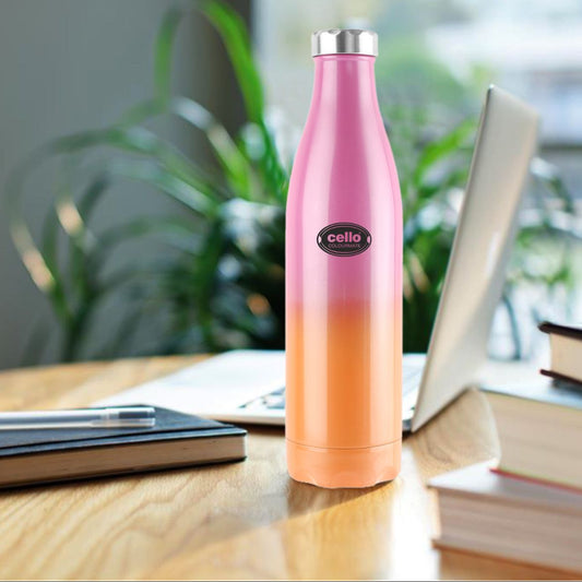 Pink Orange|Colourmate Flask, Vacusteel Water Bottle, 800ml / 800ml