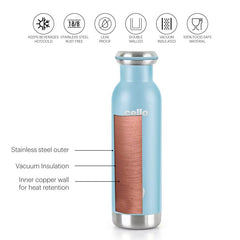 Duro Sip Flask, Vacusteel Water Bottle Blue / 600ml