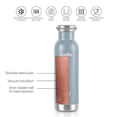 Duro Sip Flask, Vacusteel Water Bottle Grey / 600ml