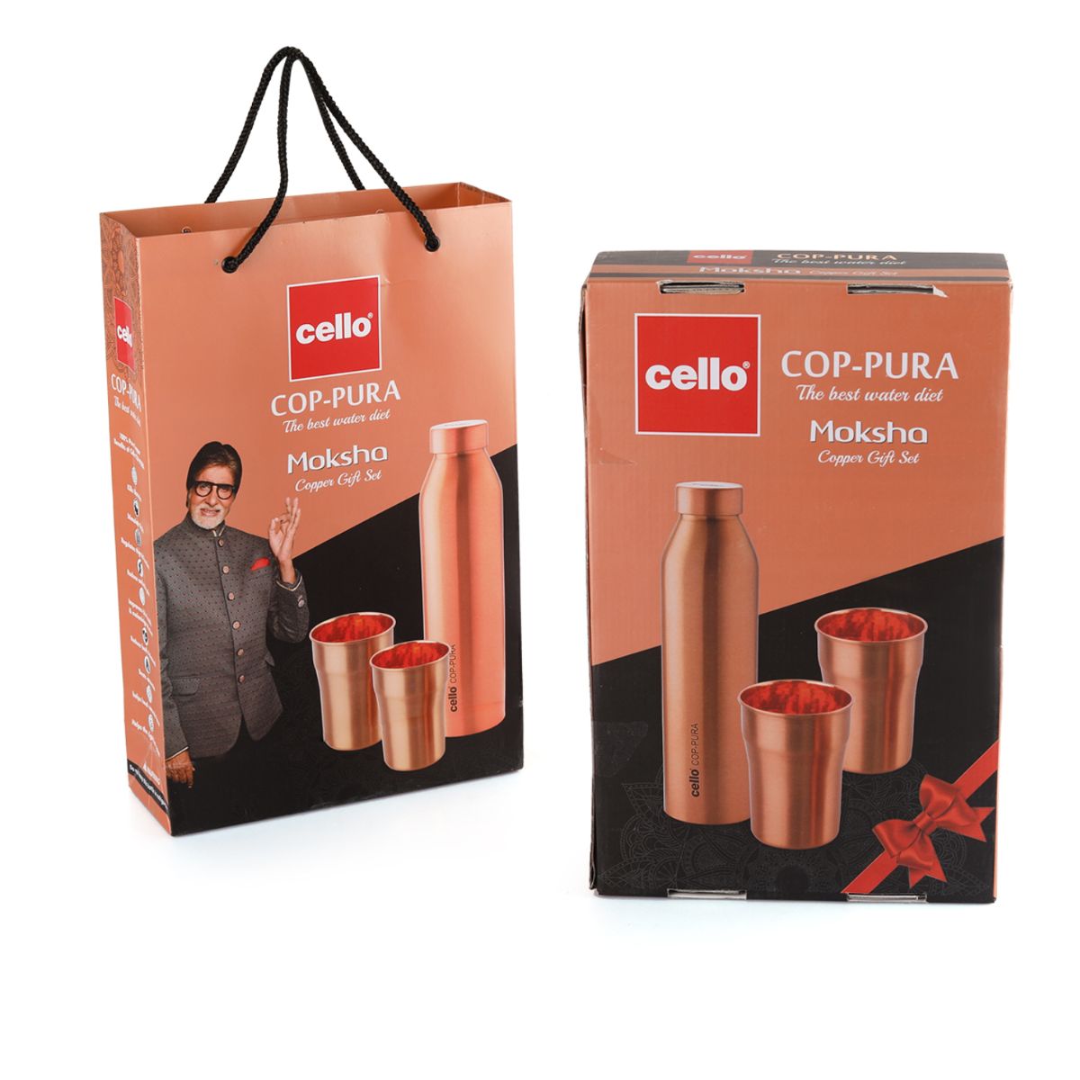 Cop-Pura Moksha Copper Gift Set, 3 Pieces Copper / 3 Pieces