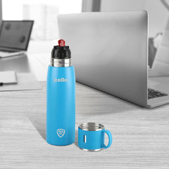 Duro Cup Style Flask, Vacusteel Water Bottle 500ml Blue / 500ml