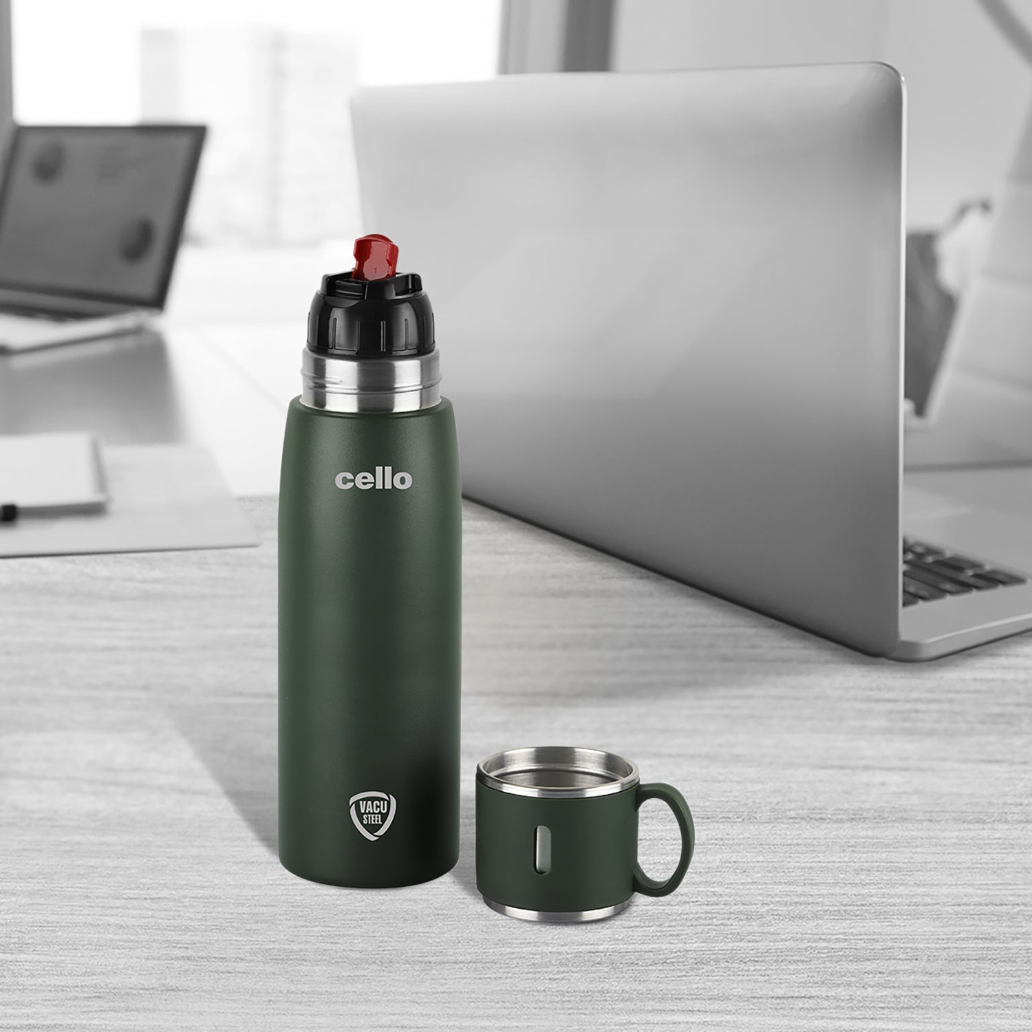 Duro Cup Style Flask, Vacusteel Water Bottle 500ml Green / 500ml