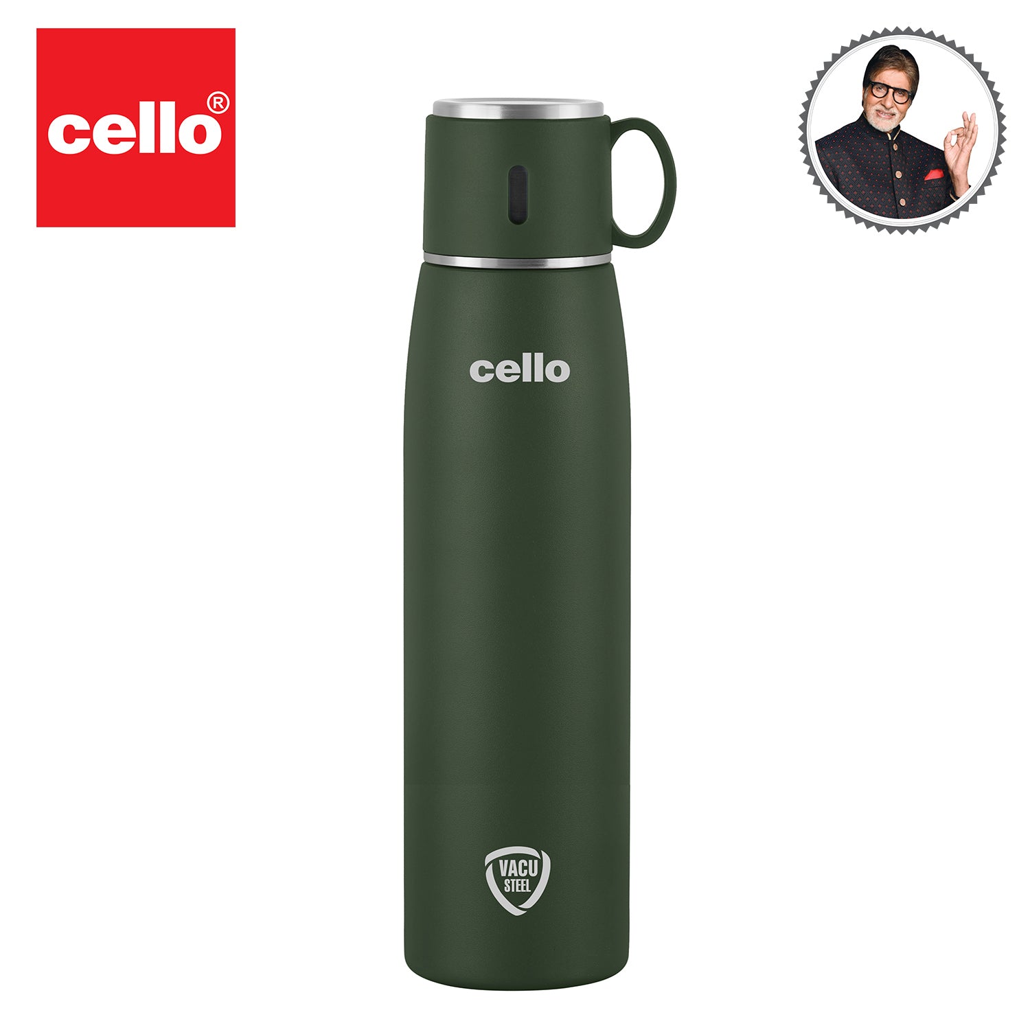 Duro Cup Style Flask, Vacusteel Water Bottle 750ml Green / 750ml