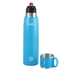 Duro Cup Style Flask, Vacusteel Water Bottle 1000ml Blue / 1000ml