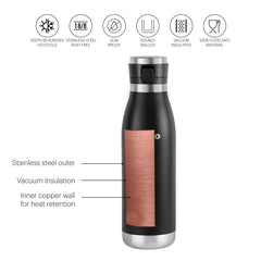 Duro Jet Flask, Vacusteel Water Bottle, 900ml Black / 900ml / 1 Piece