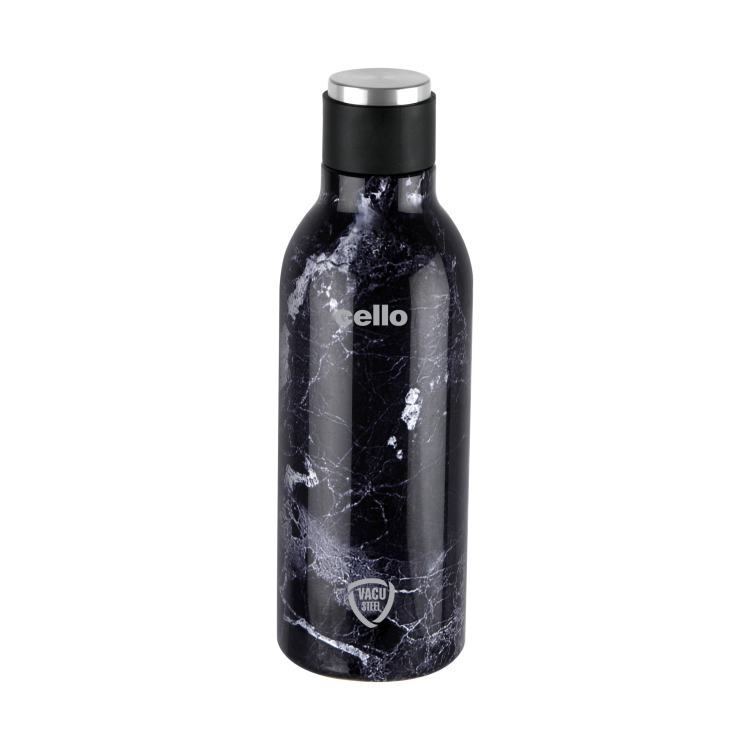 Black|Deezee Marbella Flask, Vacusteel Water Bottle, 900ml / 900ml