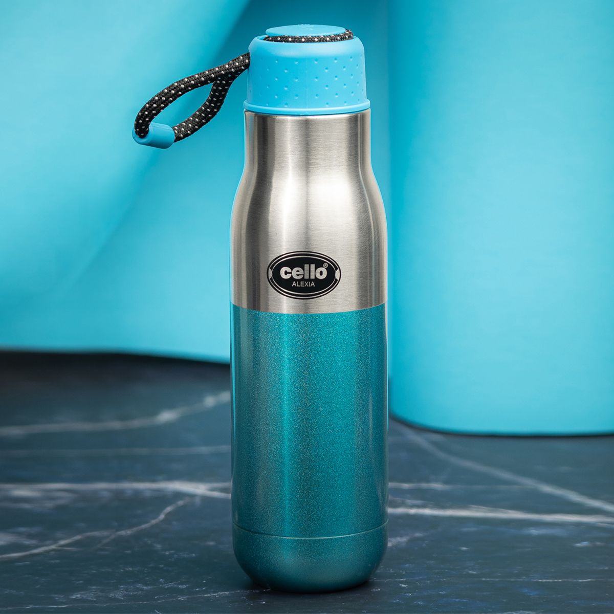 Blue|Alexia Flask, Vacusteel Water Bottle, 600ml / 600ml