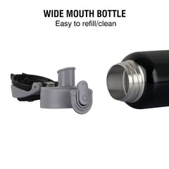 Punch Flask, Vacusteel Water Bottle, 600ml Black / 600ml / 1 Piece