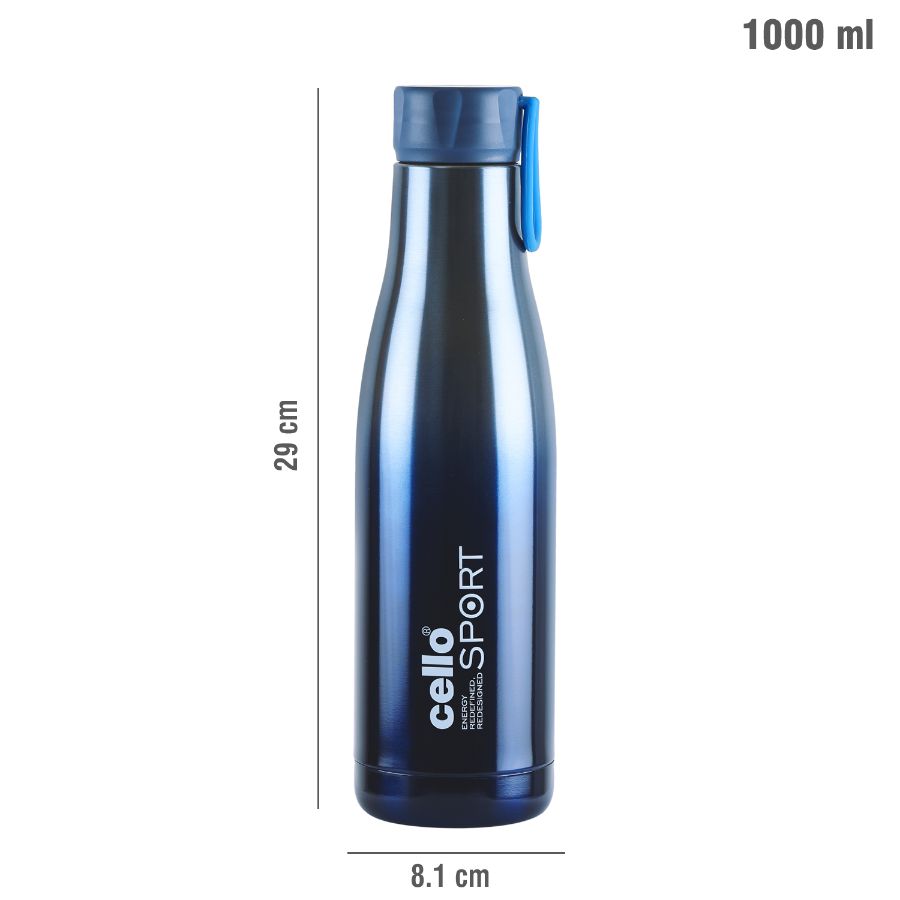 Dazzle Flask, Vacusteel Water Bottle, 1000ml Blue / 1000ml / 1 Piece