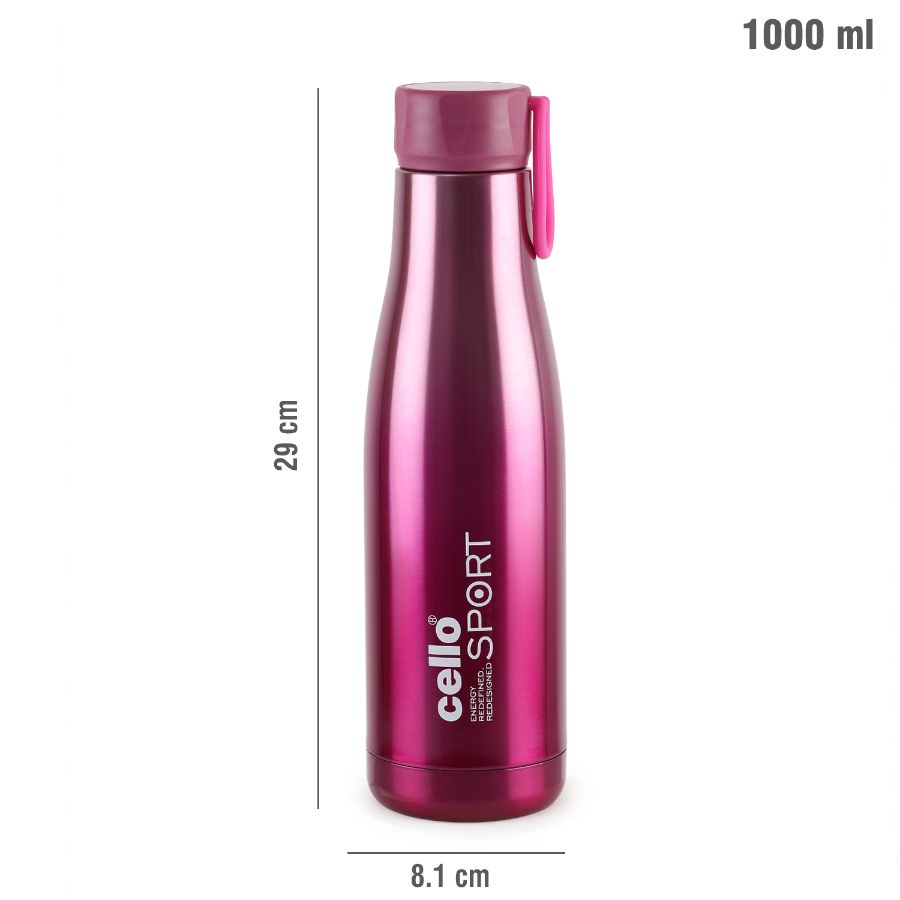 Dazzle Flask, Vacusteel Water Bottle, 1000ml Pink / 1000ml / 1 Piece