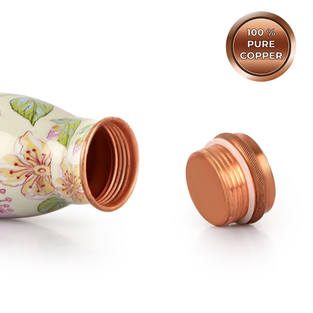 Good Earth Designer Copper Water Bottle, 1000ml Flora / 1000ml