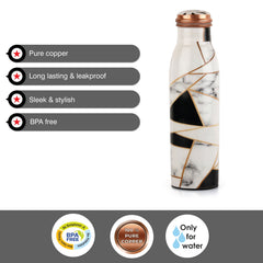 Good Earth Designer Copper Water Bottle, 1000ml Marble / 1000ml