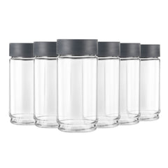 Modustack Glassy Storage Jar, 1000ml, Set of 6 Grey / 1000ml