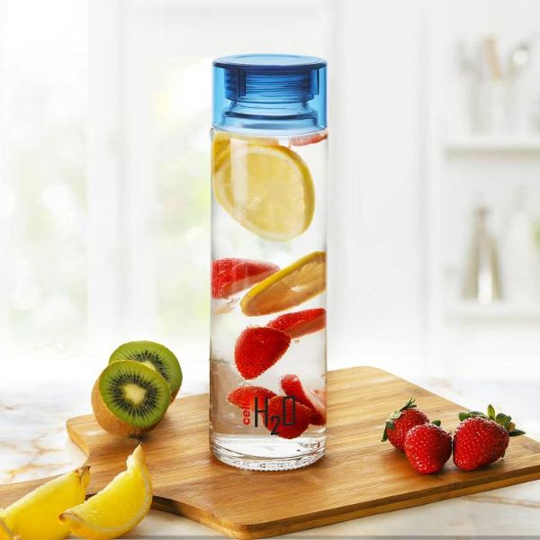 H2O Glass Water Bottle with Plastic Cap, 920ml / 920ml