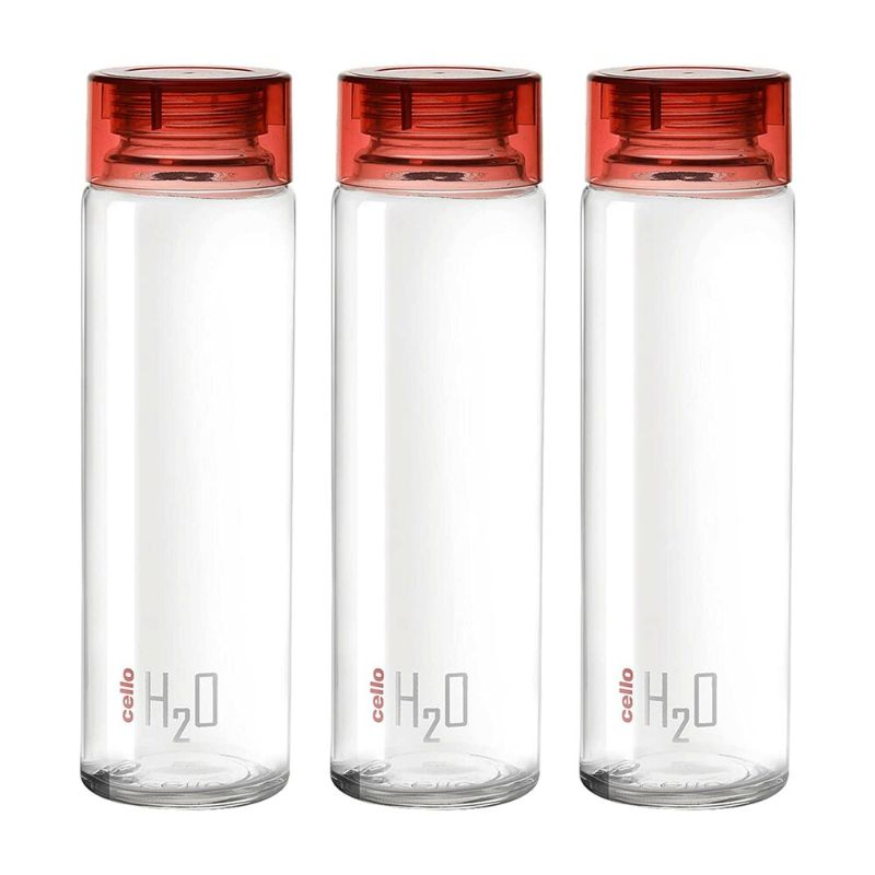 H2O Glass Water Bottle with Plastic Cap, 920ml / 920ml