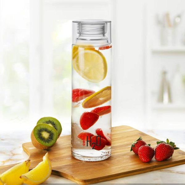 H2O Glass Water Bottle with Plastic Cap, 920ml / 920ml