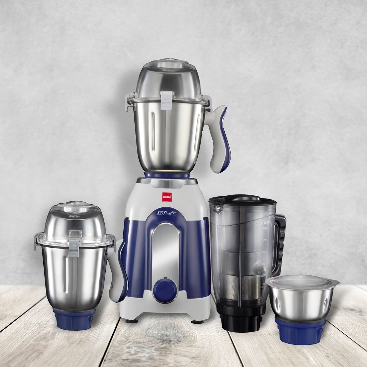 Discovery Pro Juicer Mixer Grinder with 4 Jars, 750W Blue / 750 Watts