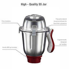 Discovery Pro Juicer Mixer Grinder with 4 Jars, 750W Maroon / 750 Watts