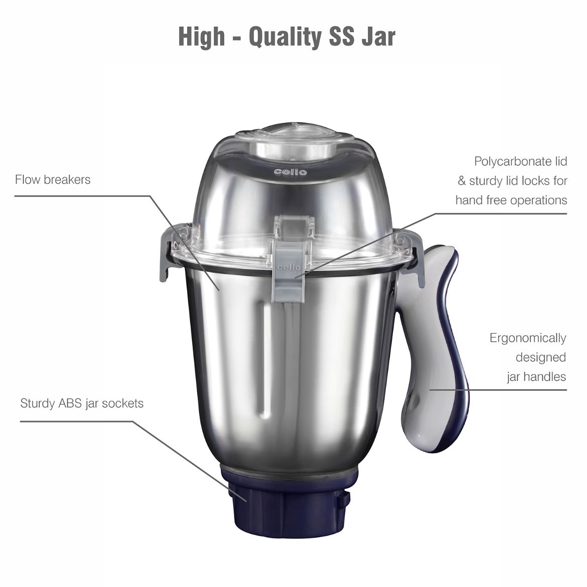 Discovery Chef Juicer Mixer Grinder with 5 Jars, 750W Blue / 750 Watts