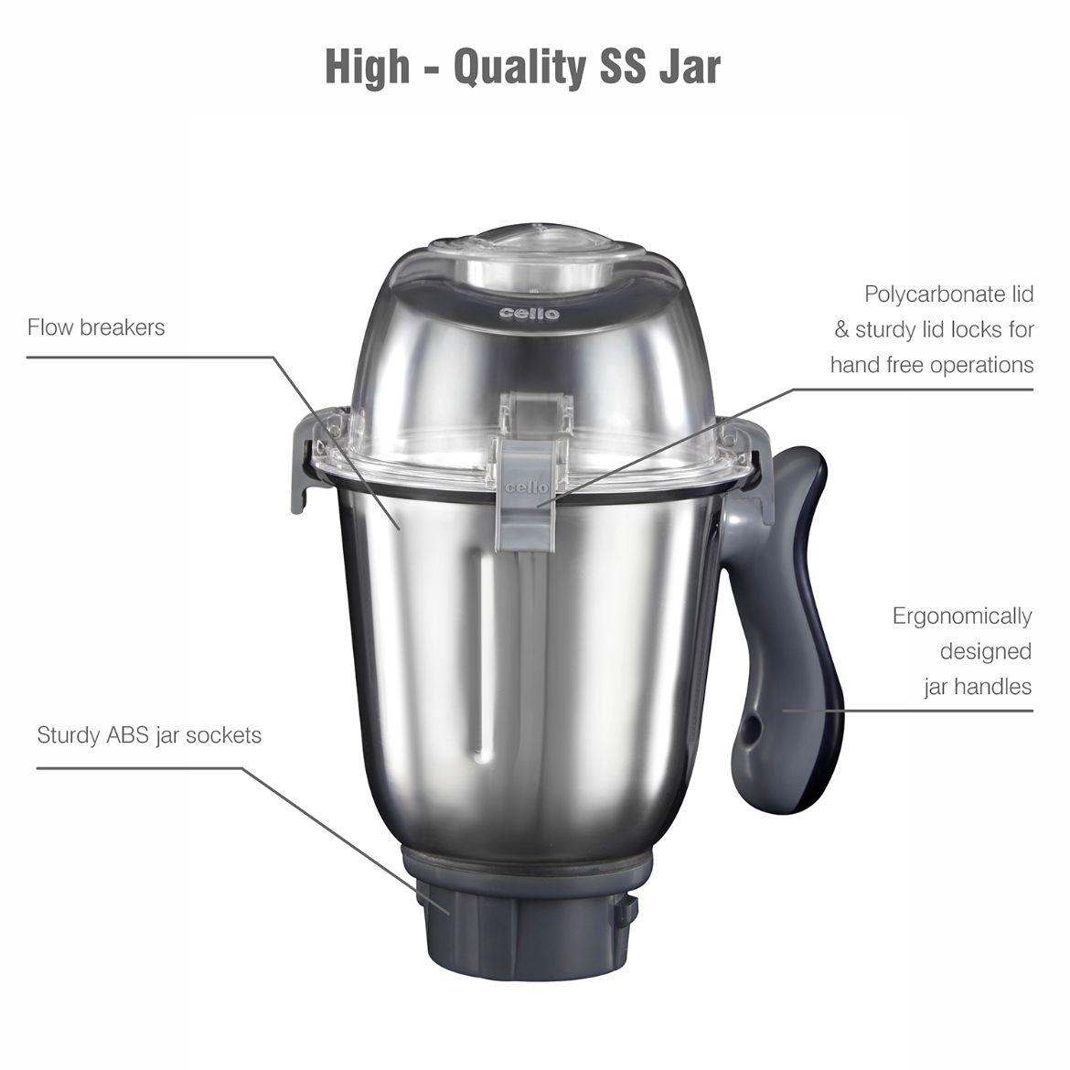 Discovery Chef Juicer Mixer Grinder with 5 Jars, 750W Black / 750 Watts