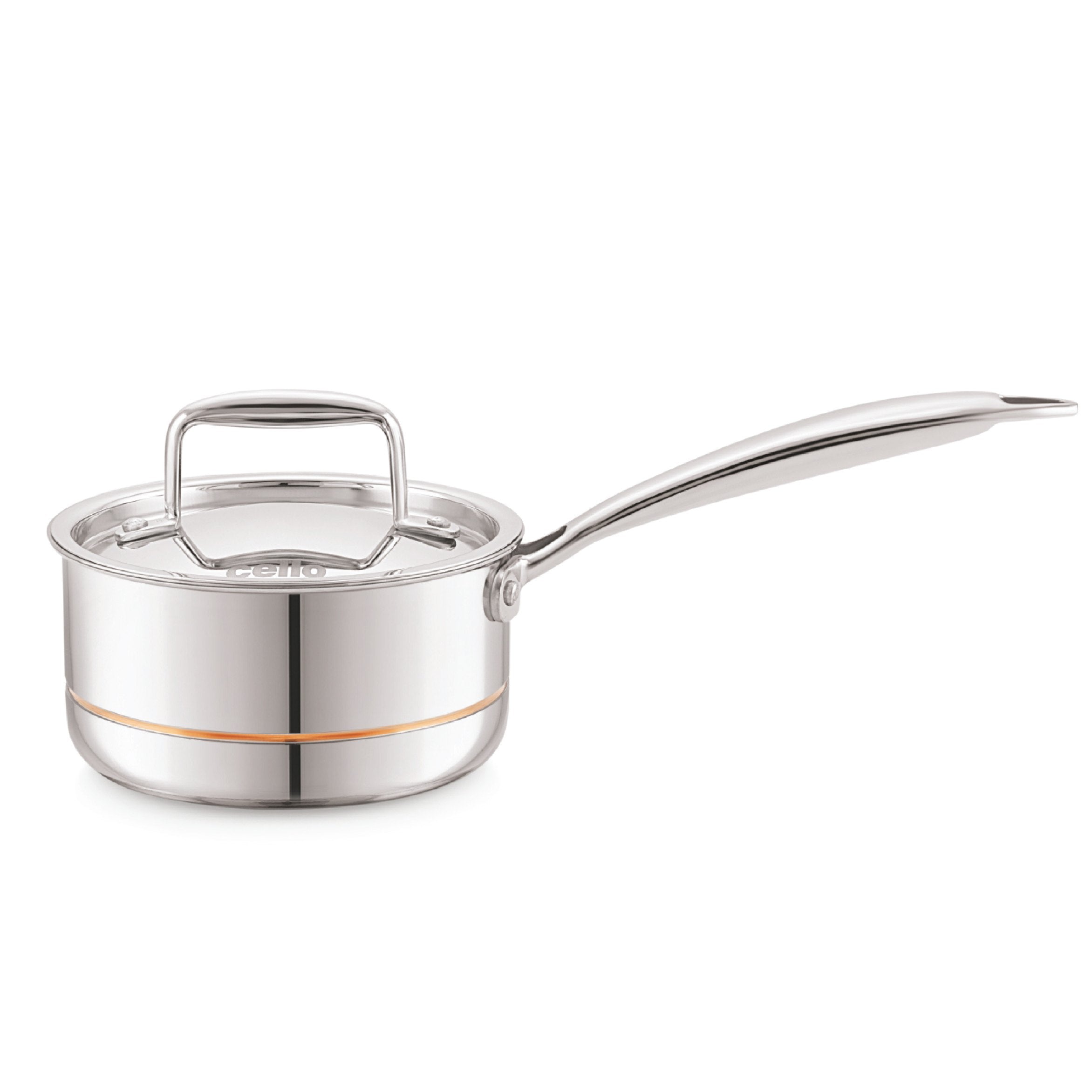 5-Ply Stainless Steel Sauce Pan with Lid Silver / 1 Litre