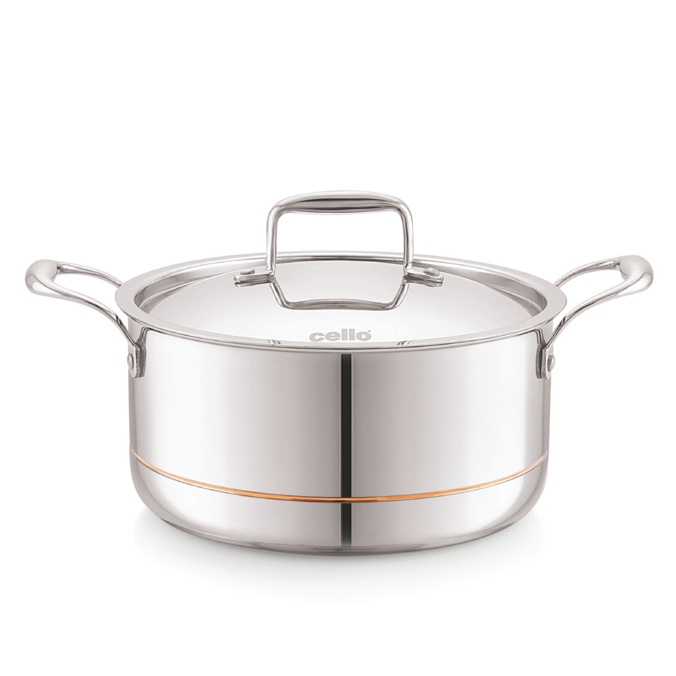 5-Ply Stainless Steel Casserole with Lid Silver / 5.5 Litres